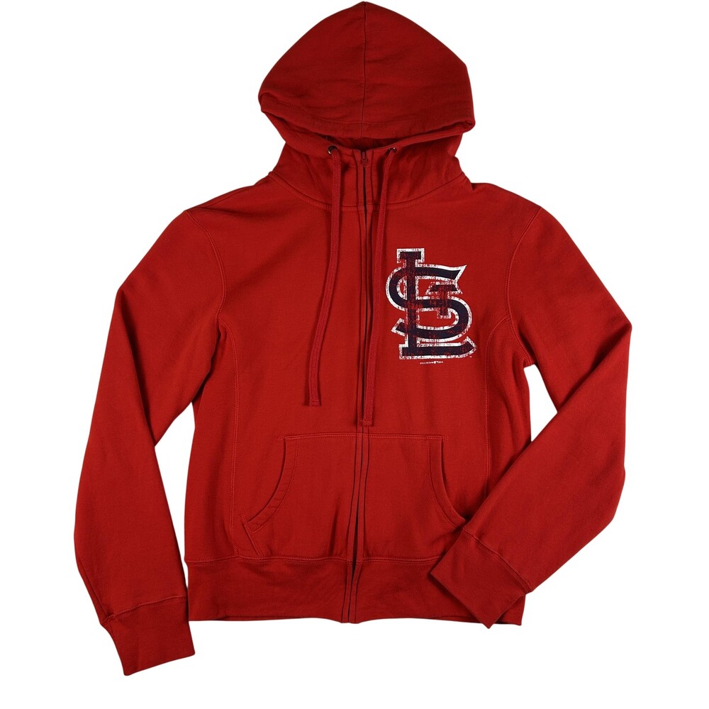 St. Louis Cardinals Hoodie Womens Medium Red MLB Baseball Full Zip 5th & Ocean